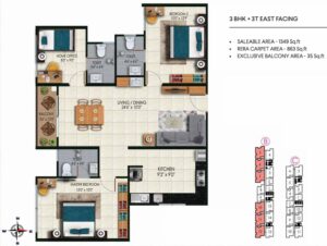 2 BHK Floor Plan